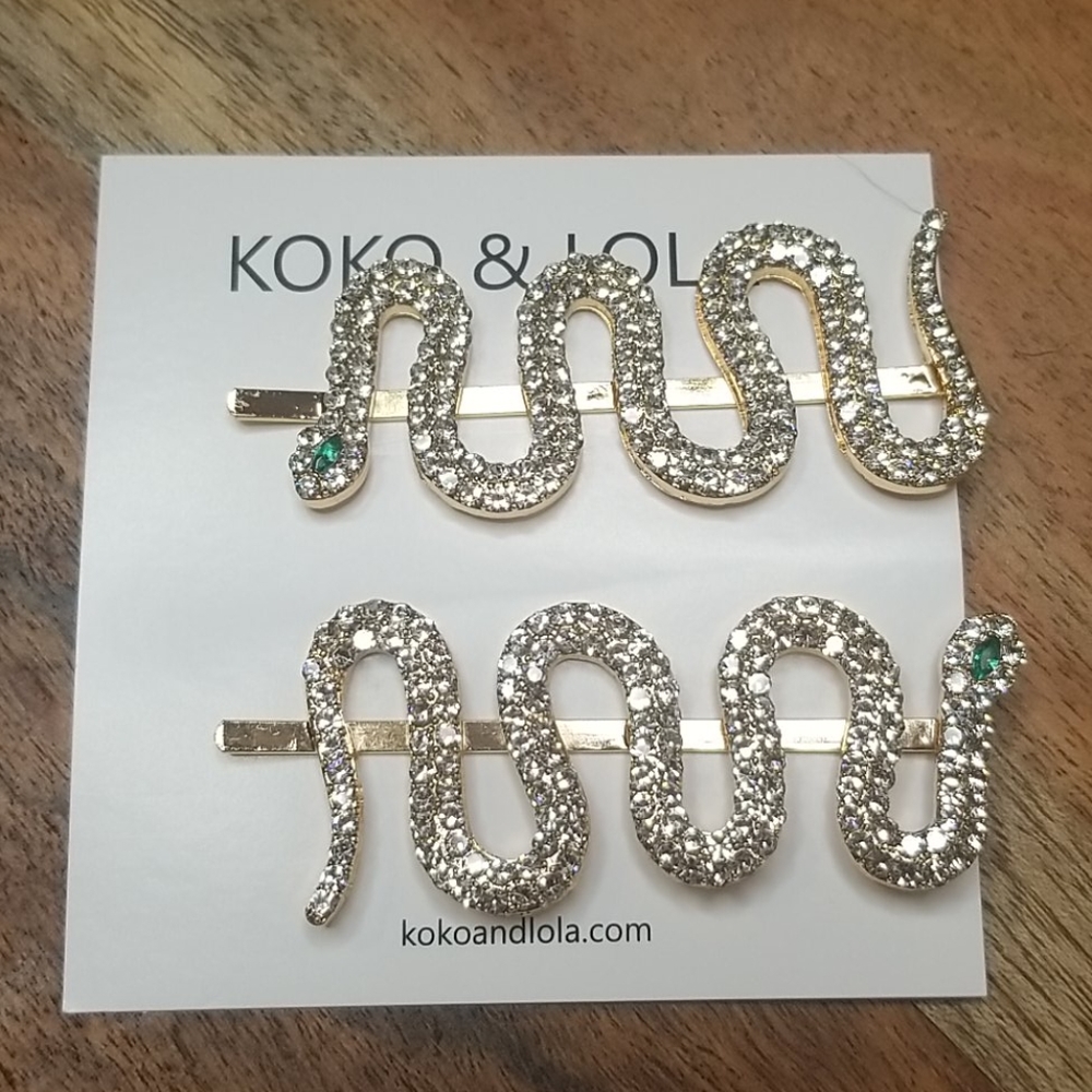 Rhinestone Serpent Hair Slide Set